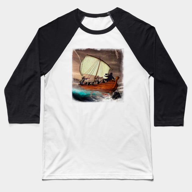 Attack on the boat Baseball T-Shirt by Henry Drae